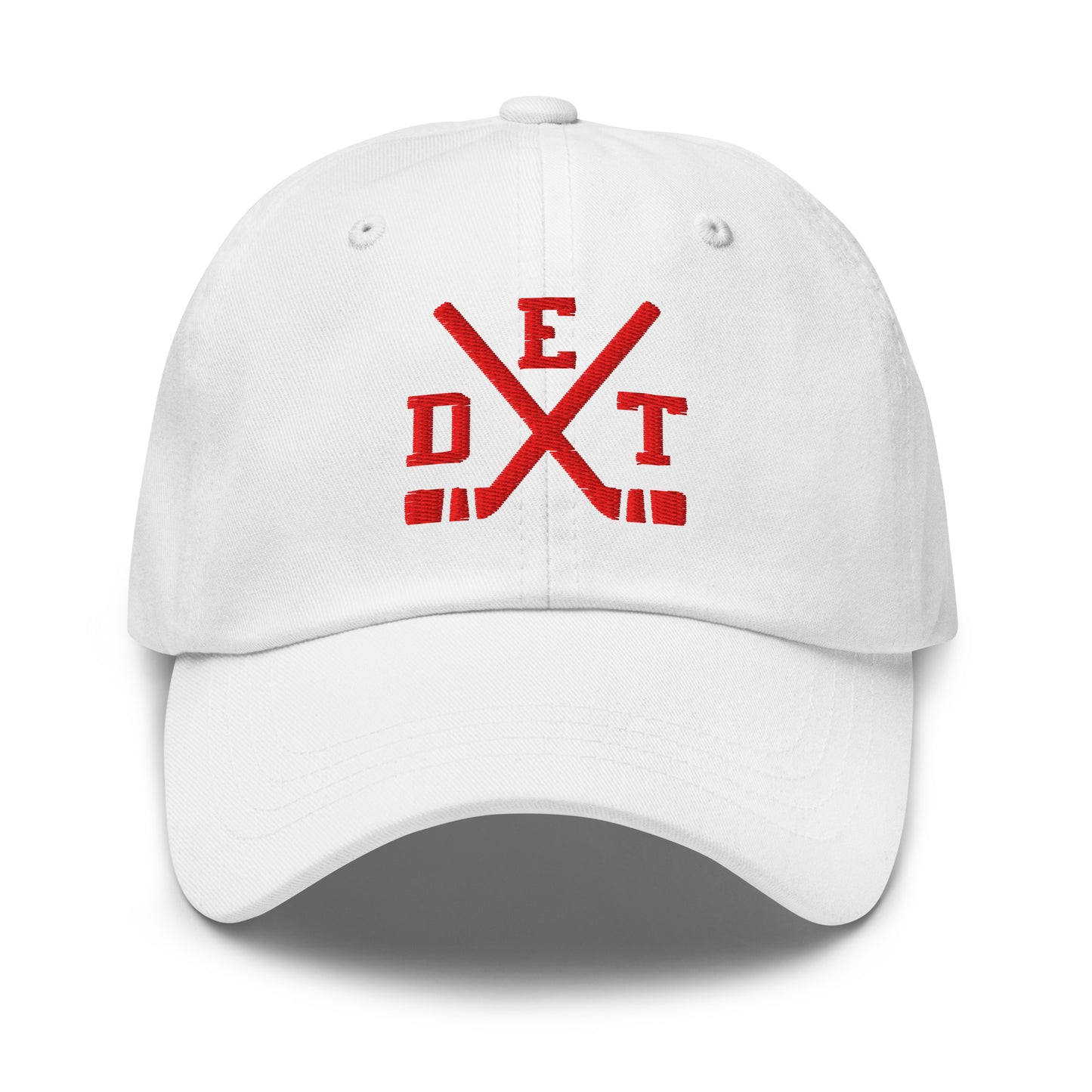 Detroit Hockey Hat Red Retro DET Hockey Sticks Dad Cap