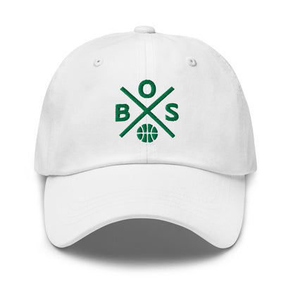 Boston Basketball Hat Retro BOS Basketball Cross Dad Cap