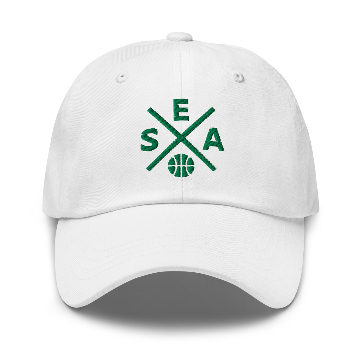 Seattle Basketball Hat Retro SEA Basketball Cross Dad Cap