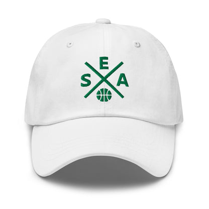Seattle Basketball Hat Retro SEA Basketball Cross Dad Cap