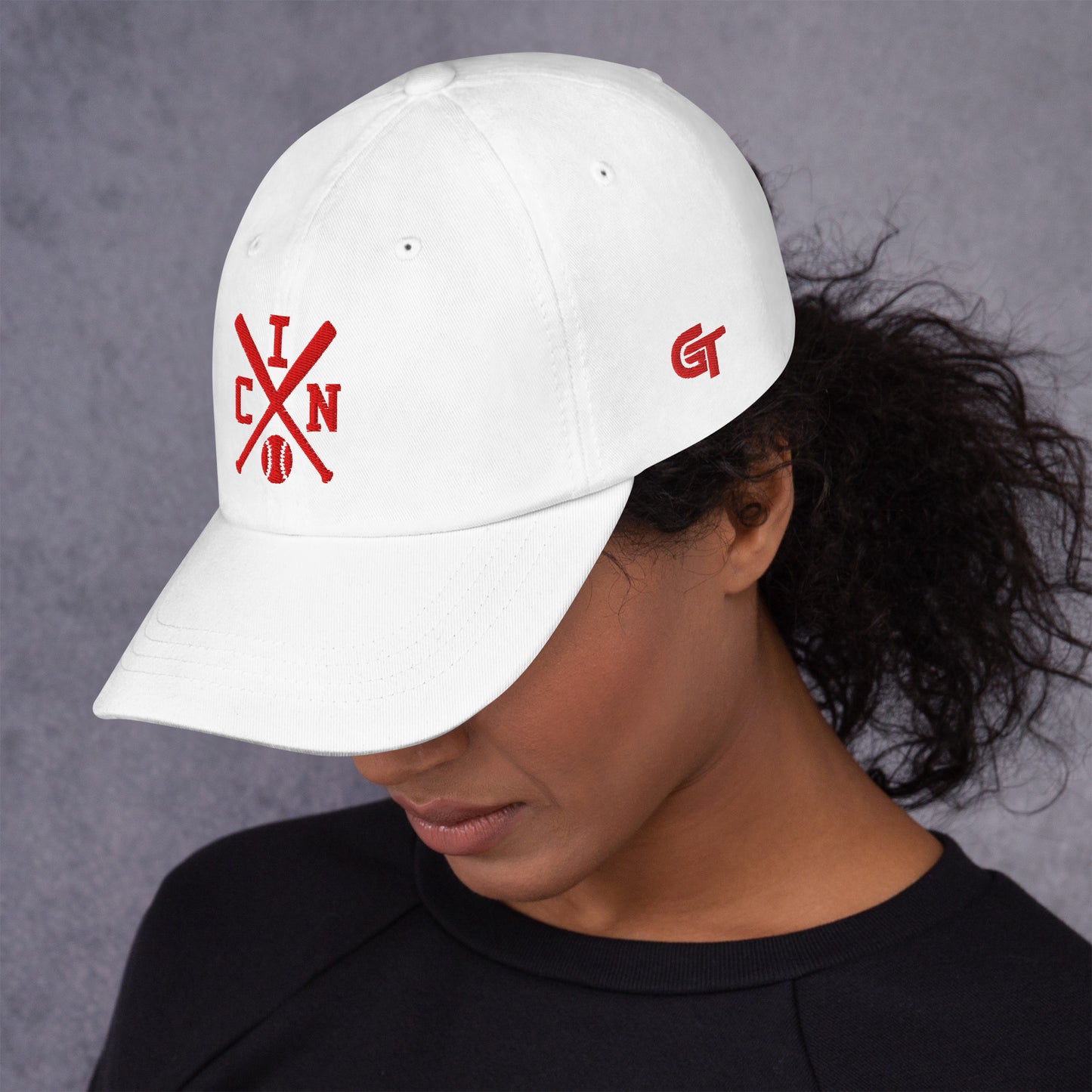 Cincinnati Baseball Hat Retro CIN Red Baseball Bats Dad Cap