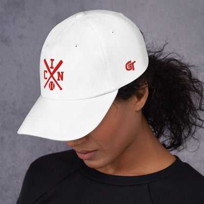 Cincinnati Baseball Hat Retro CIN Red Baseball Bats Dad Cap