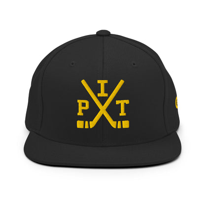 Pittsburgh Hockey Snapback Cap Retro PIT Hockey Sticks Hat