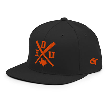 Houston Baseball Snapback Cap Retro HOU Baseball Bats Hat