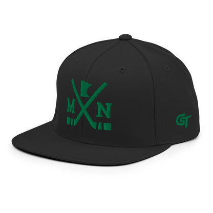 Minnesota Hockey Snapback Cap Retro MN Hockey Sticks Hat