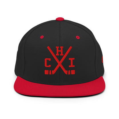 Chicago Hockey Snapback Cap Retro CHI Hockey Sticks Hat
