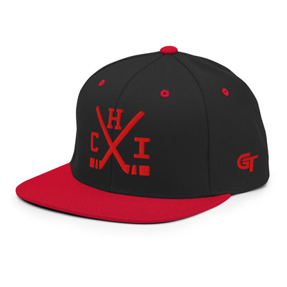 Chicago Hockey Snapback Cap Retro CHI Hockey Sticks Hat