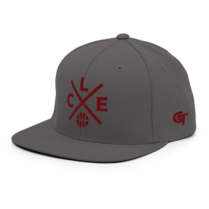 Cleveland Basketball Snapback Cap Retro CLE Basketball Cross Hat