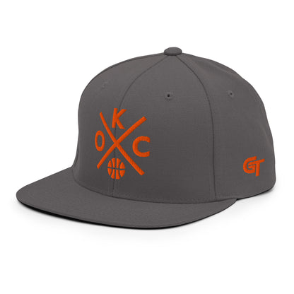 Oklahoma City Basketball Snapback Cap Retro OKC Basketball Cross Hat