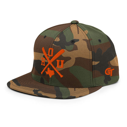 Houston Baseball Snapback Cap Retro HOU Baseball Bats Hat