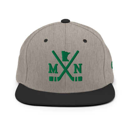 Minnesota Hockey Snapback Cap Retro MN Hockey Sticks Hat