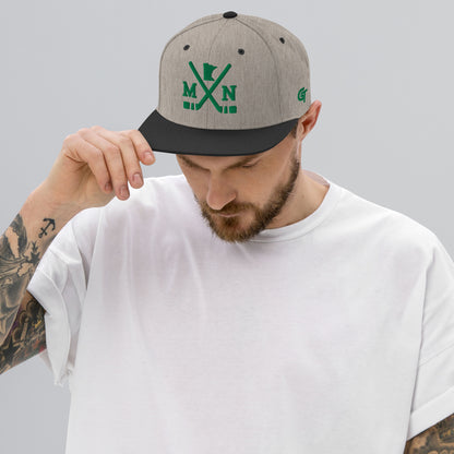 Minnesota Hockey Snapback Cap Retro MN Hockey Sticks Hat