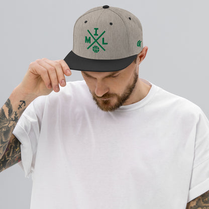 Milwaukee Basketball Snapback Cap Retro MIL Basketball Cross Hat