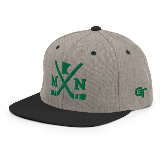 Minnesota Hockey Snapback Cap Retro MN Hockey Sticks Hat