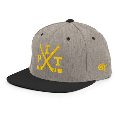 Pittsburgh Hockey Snapback Cap Retro PIT Hockey Sticks Hat