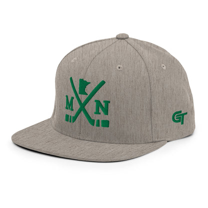 Minnesota Hockey Snapback Cap Retro MN Hockey Sticks Hat