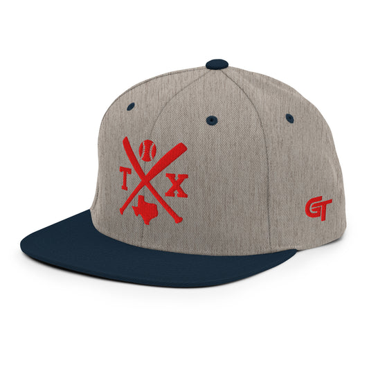 Texas Baseball Snapback Cap Retro TX Baseball Bats Hat