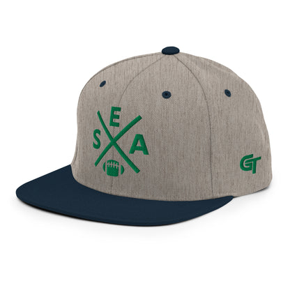 Seattle Football Snapback Cap Retro SEA Football Cross Hat