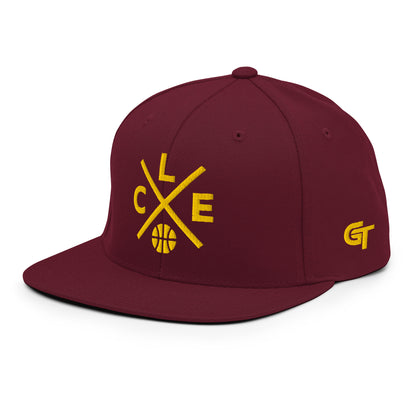 Cleveland Basketball Snapback Cap Retro CLE Basketball Cross Hat