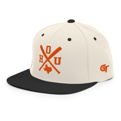 Houston Baseball Snapback Cap Retro HOU Baseball Bats Hat