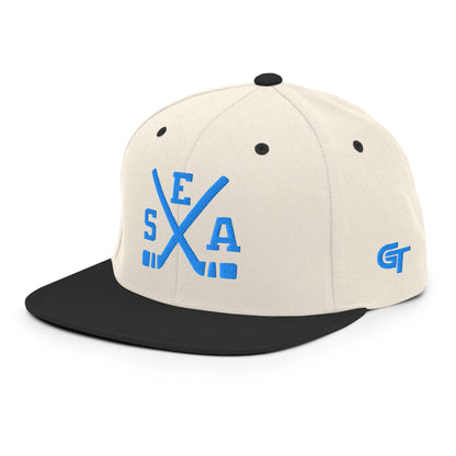 Seattle Hockey Snapback Cap Retro SEA Hockey Sticks Hat