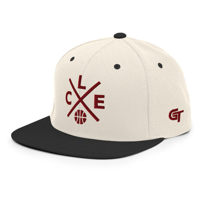 Cleveland Basketball Snapback Cap Retro CLE Basketball Cross Hat