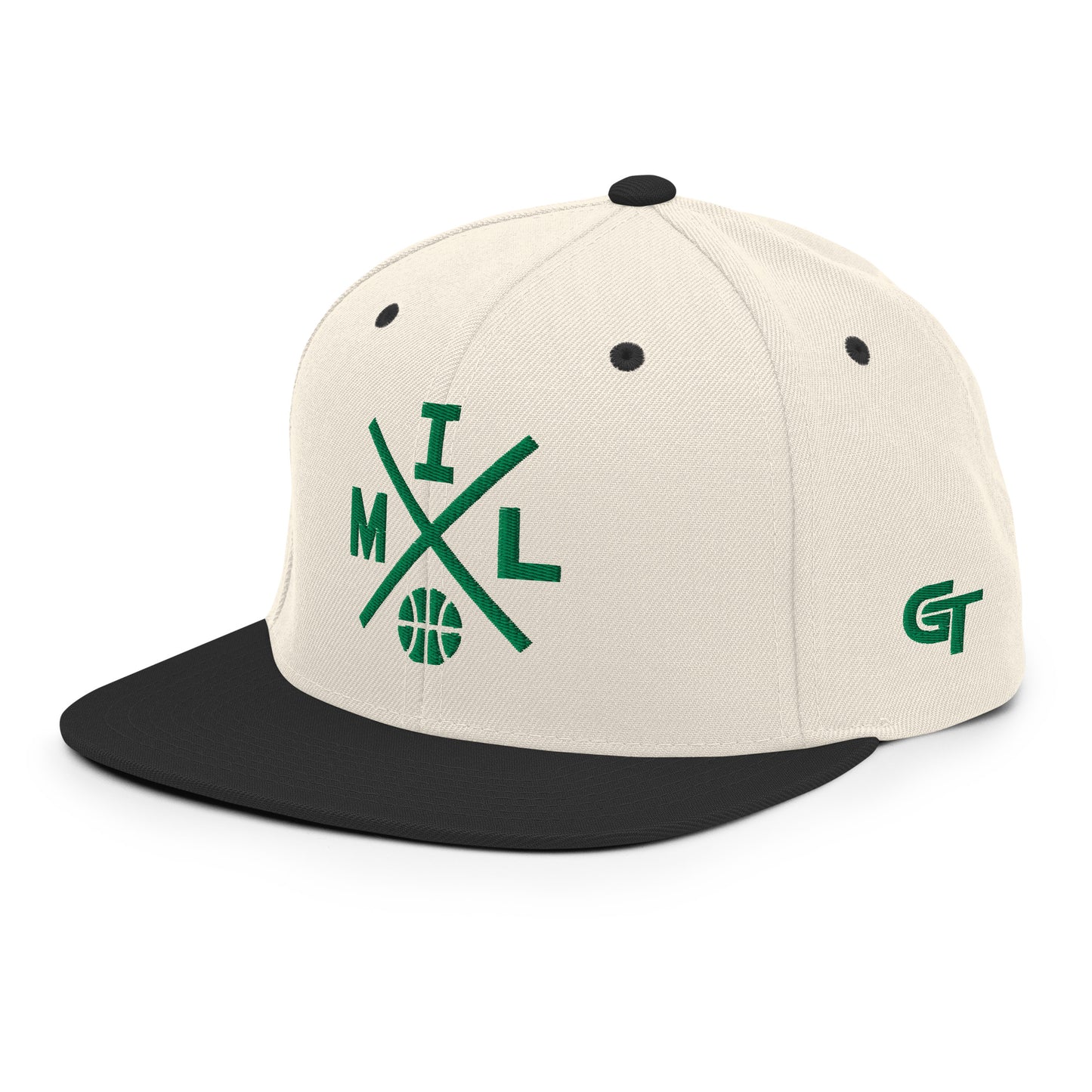 Milwaukee Basketball Snapback Cap Retro MIL Basketball Cross Hat