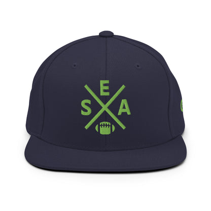 Seattle Football Snapback Cap Retro SEA Football Cross Hat