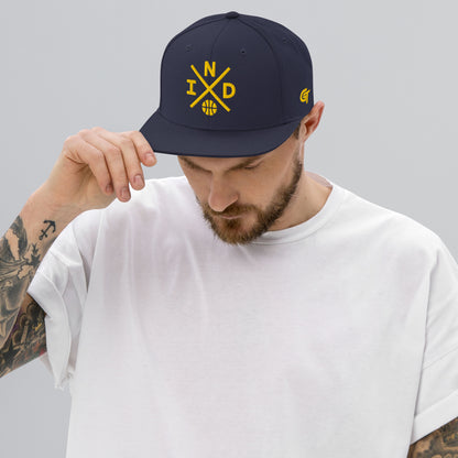 Indiana Basketball Retro IND Cross Snapback Hat Baseball Cap