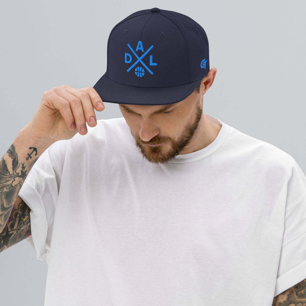 Dallas Basketball Snapback Cap Retro DAL Basketball Cross Hat