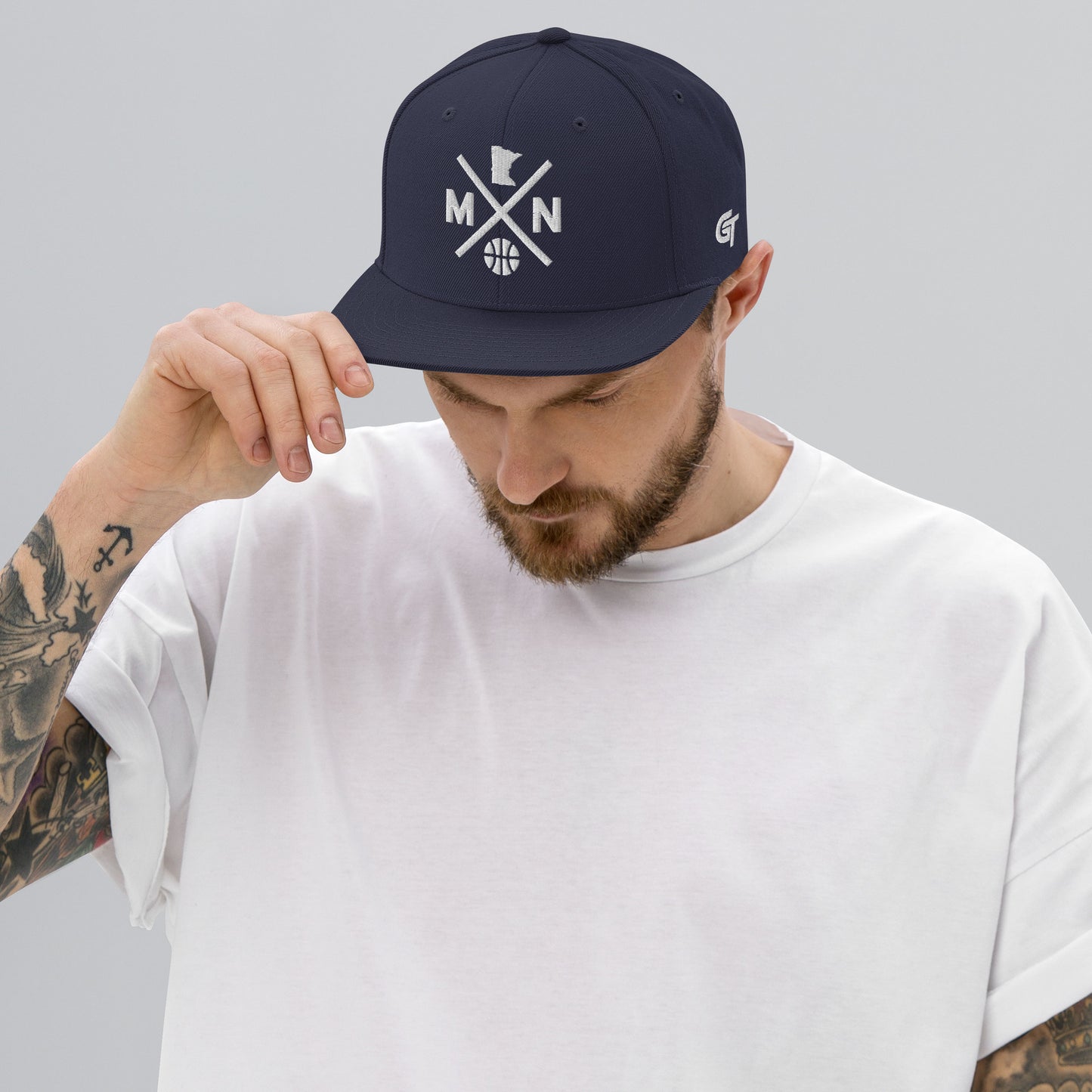 Minnesota Basketball Snapback Cap Retro MN Basketball Cross Hat