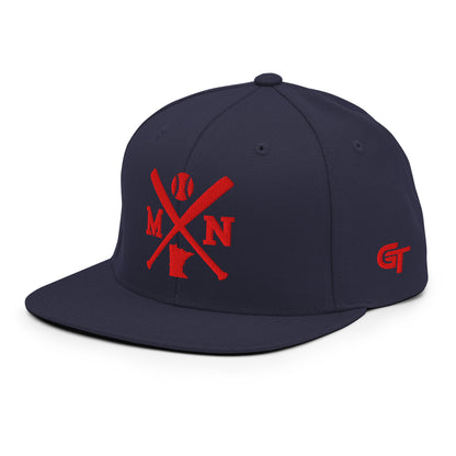 Minnesota Baseball Snapback Cap Retro MN Baseball Bats Hat
