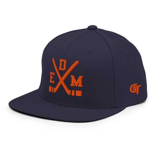 Edmonton Hockey Snapback Cap Retro EDM Hockey Sticks Hat