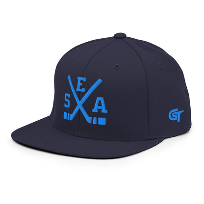 Seattle Hockey Snapback Cap Retro SEA Hockey Sticks Hat