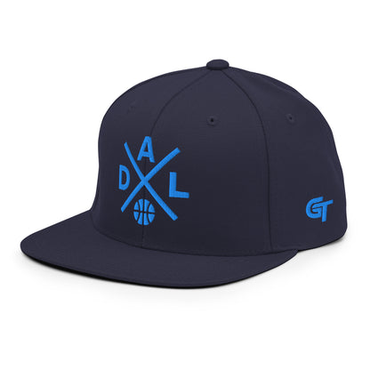 Dallas Basketball Snapback Cap Retro DAL Basketball Cross Hat