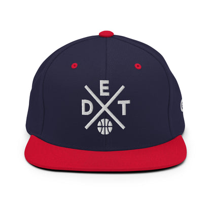 Detroit Basketball Snapback Cap Retro DET Basketball Cross Hat