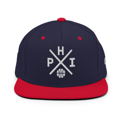 Philadelphia Basketball Snapback Cap Retro PHI Basketball Cross Hat
