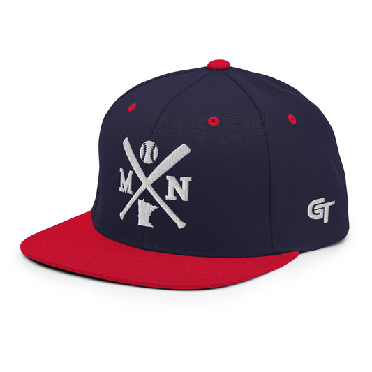 Minnesota Baseball Snapback Cap Retro MN Baseball Bats Hat