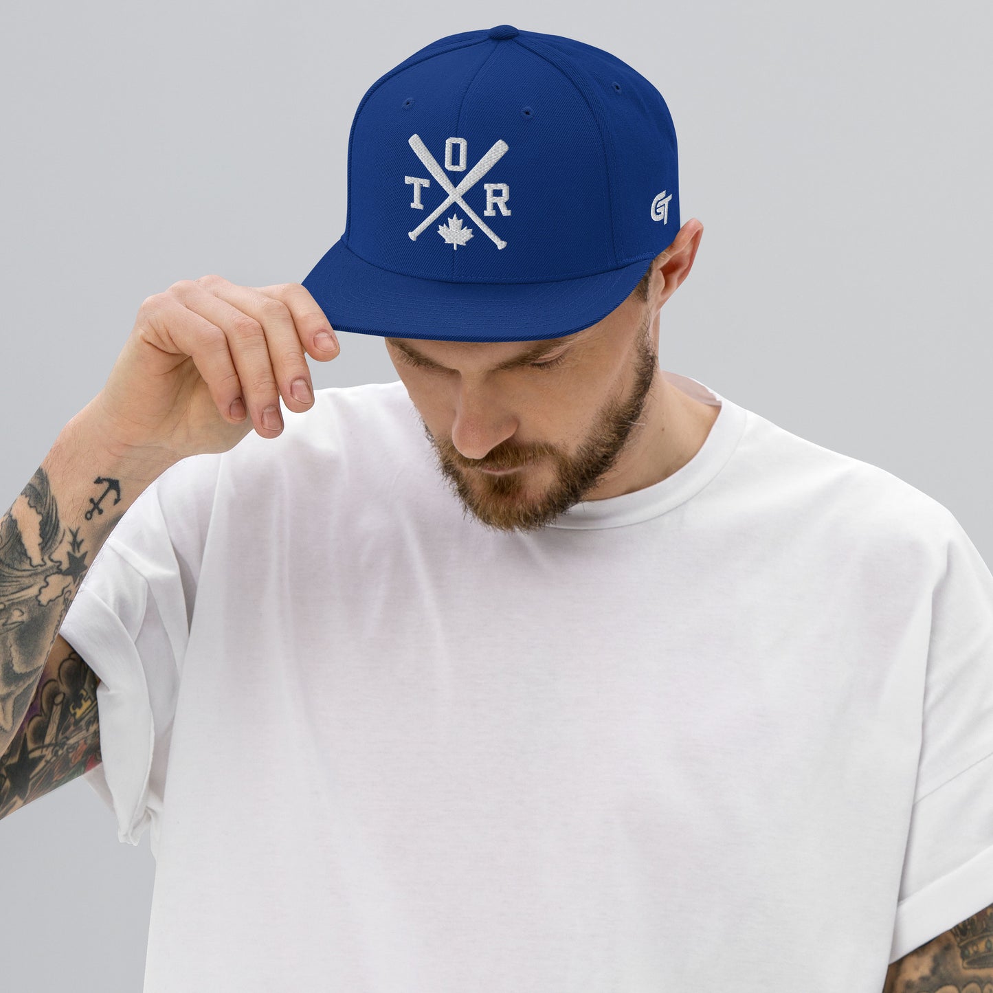 Toronto Baseball Snapback Cap Blue Retro TOR Baseball Bats Hat