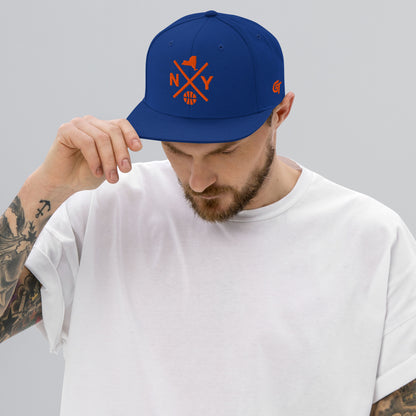 New York Basketball Snapback Cap Retro NY Basketball Cross Hat