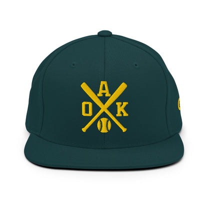 Oakland Baseball Snapback Cap Retro OAK Baseball Bats Hat