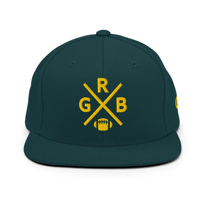 Green Bay Football Snapback Cap Retro GRB Football Cross Hat