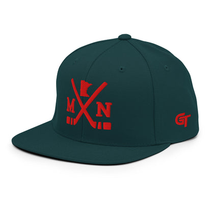 Minnesota Hockey Snapback Cap Retro MN Hockey Sticks Hat