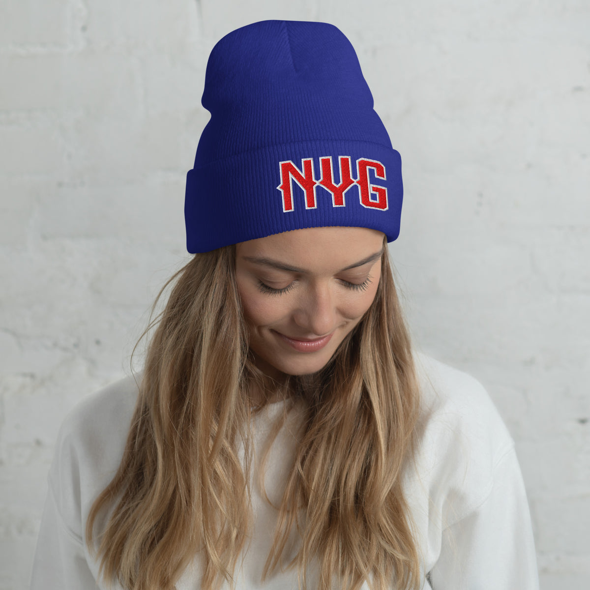 Vintage NYG Beanie Retro New York Football Winter Hat