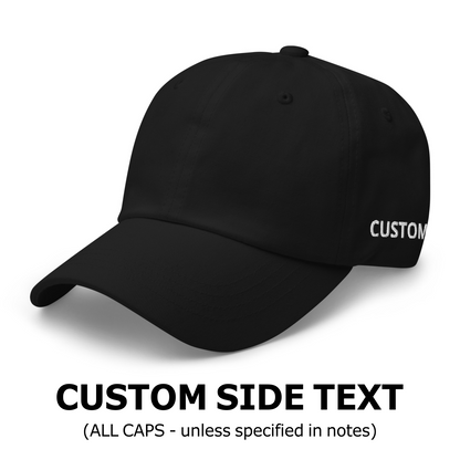 Custom Company Hat Side Embroidery Text Example