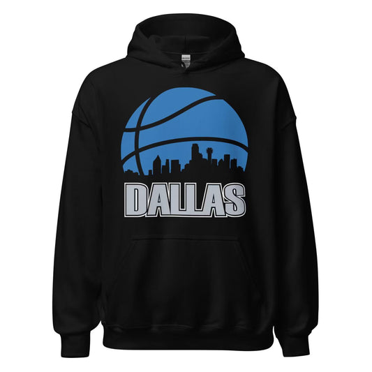 Retro Dallas Basketball Skyline Pullover Hoodie Sweatshirt
