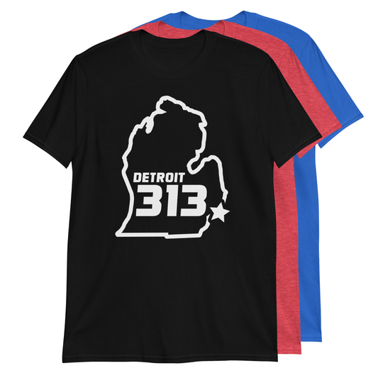 Detroit 313 Area Code Detroit MI Silhouette T-Shirt