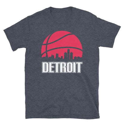 Retro Detroit Basketball Skyline T-Shirt