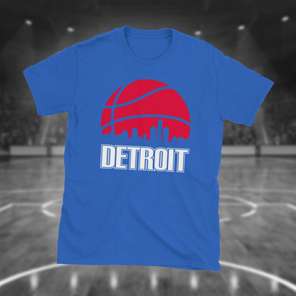 Retro Detroit Basketball Skyline T-Shirt