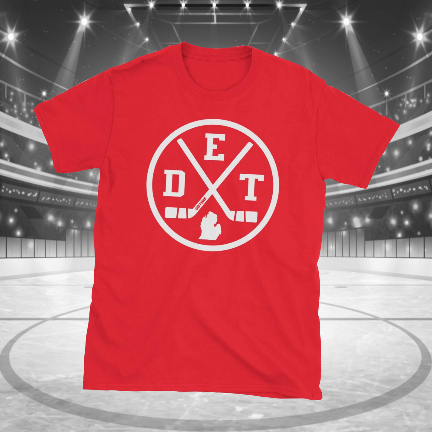 Retro Detroit Hockey Emblem Red Vintage DET T-Shirt